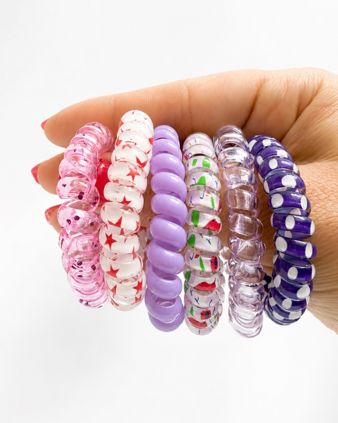 Colorful Spiral Hair Tie Set